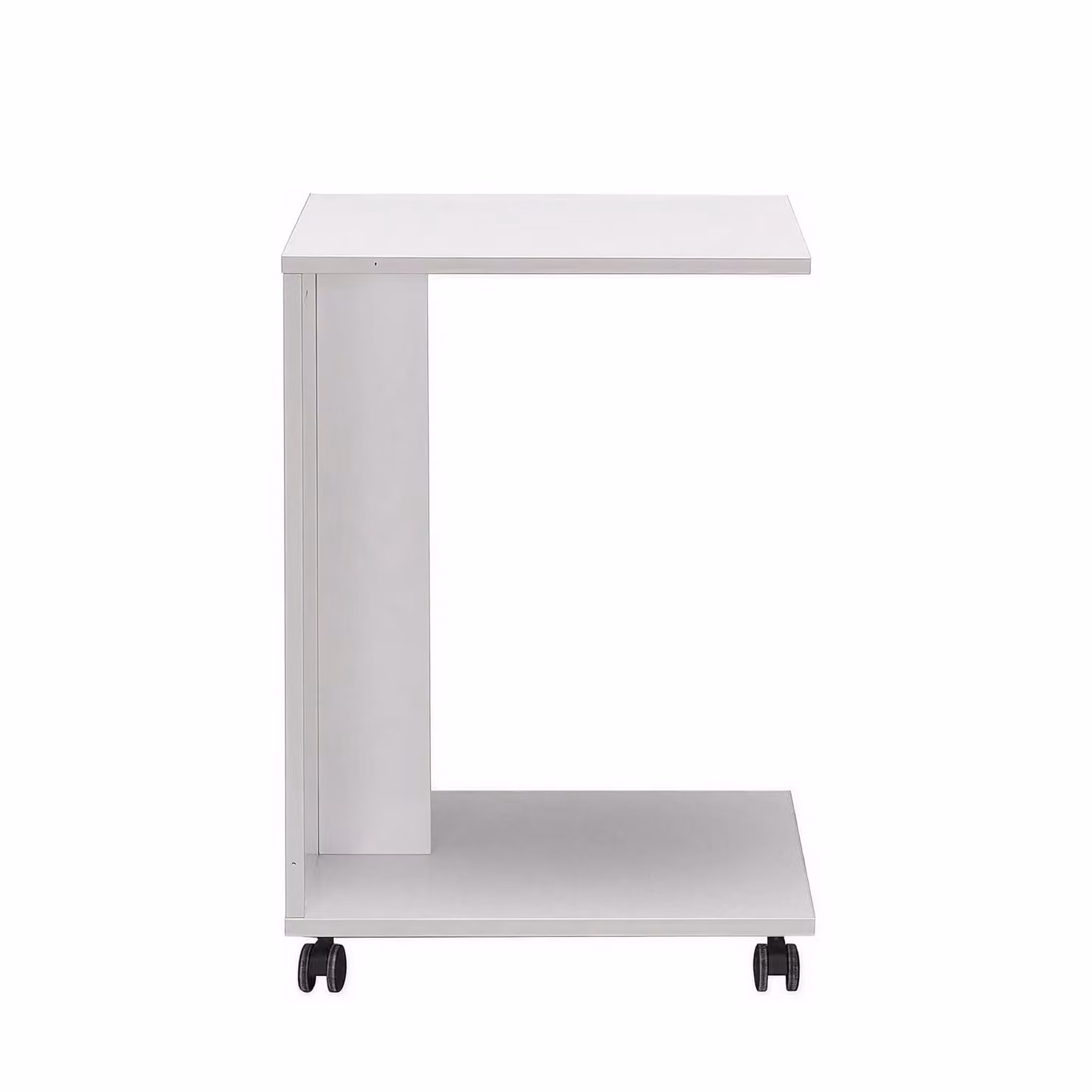 FWStyle Matt White Mobile Sofa End Laptop Table with Castors, W/D/H: 65 x 45 x 35 cm – 2