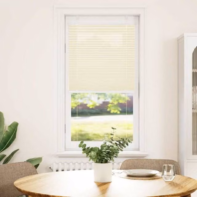Berkfield Home Single Pleat Fabric Blind in Beige, W: 64.4 cm, H: 100 cm