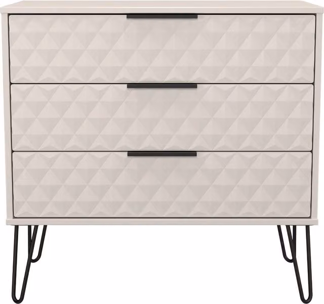 2 U Islay 3 Drawer Chest in Taupe and Black