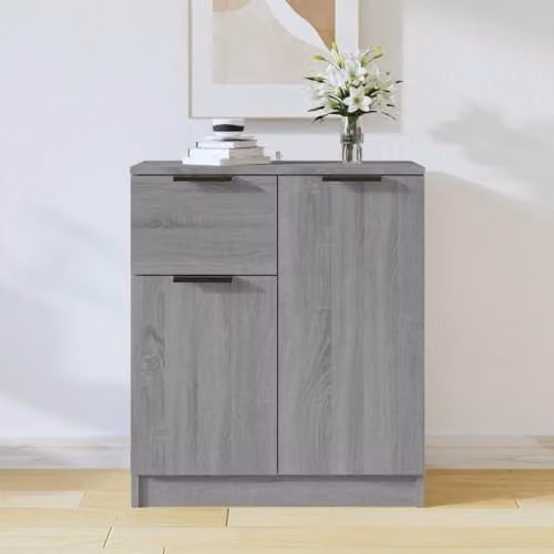 vidaXL Modern Grey Matt Sideboard, W: 60 cm, D: 30 cm, H: 70 cm – 1