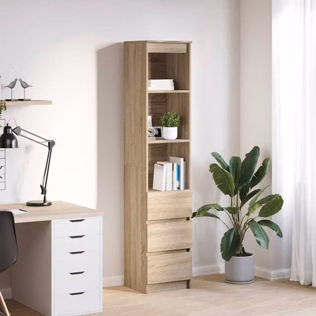 Berkfield Home Sonoma Oak Highboard in Brown, W/D/H: 37.5 x 35 x 180 cm – 1
