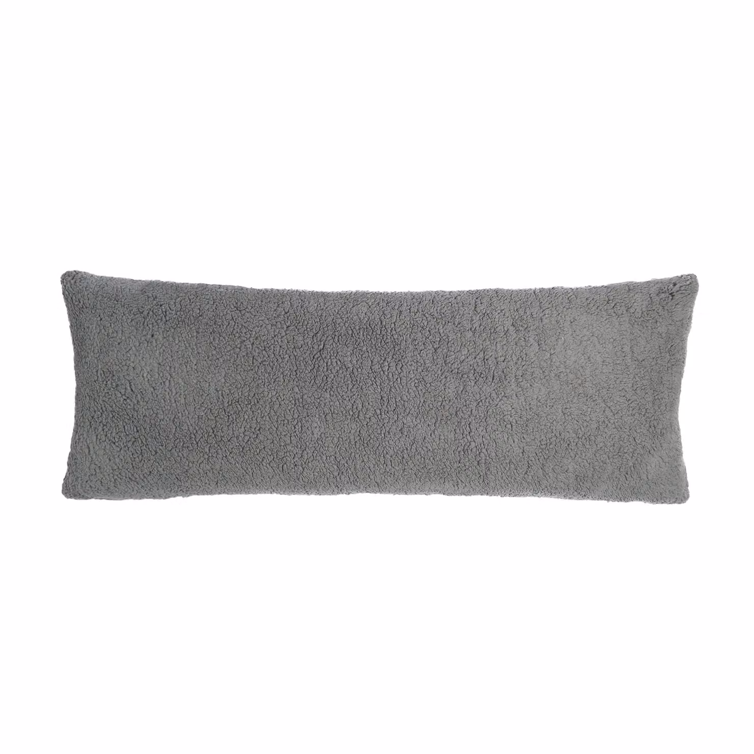 OHS Grey Teddy Fleece Long Bolster Pillow for Pregnancy and Body Support – 3