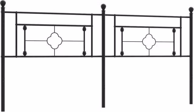 Berkfield Home Classic Metal Headboard in Black, Width: 193 cm