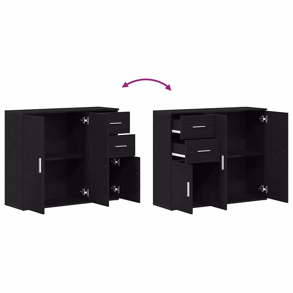 Berkfield Home Classic Sideboard in Black Oak, W/D/H: 91 x 29.5 x 75 cm – 6