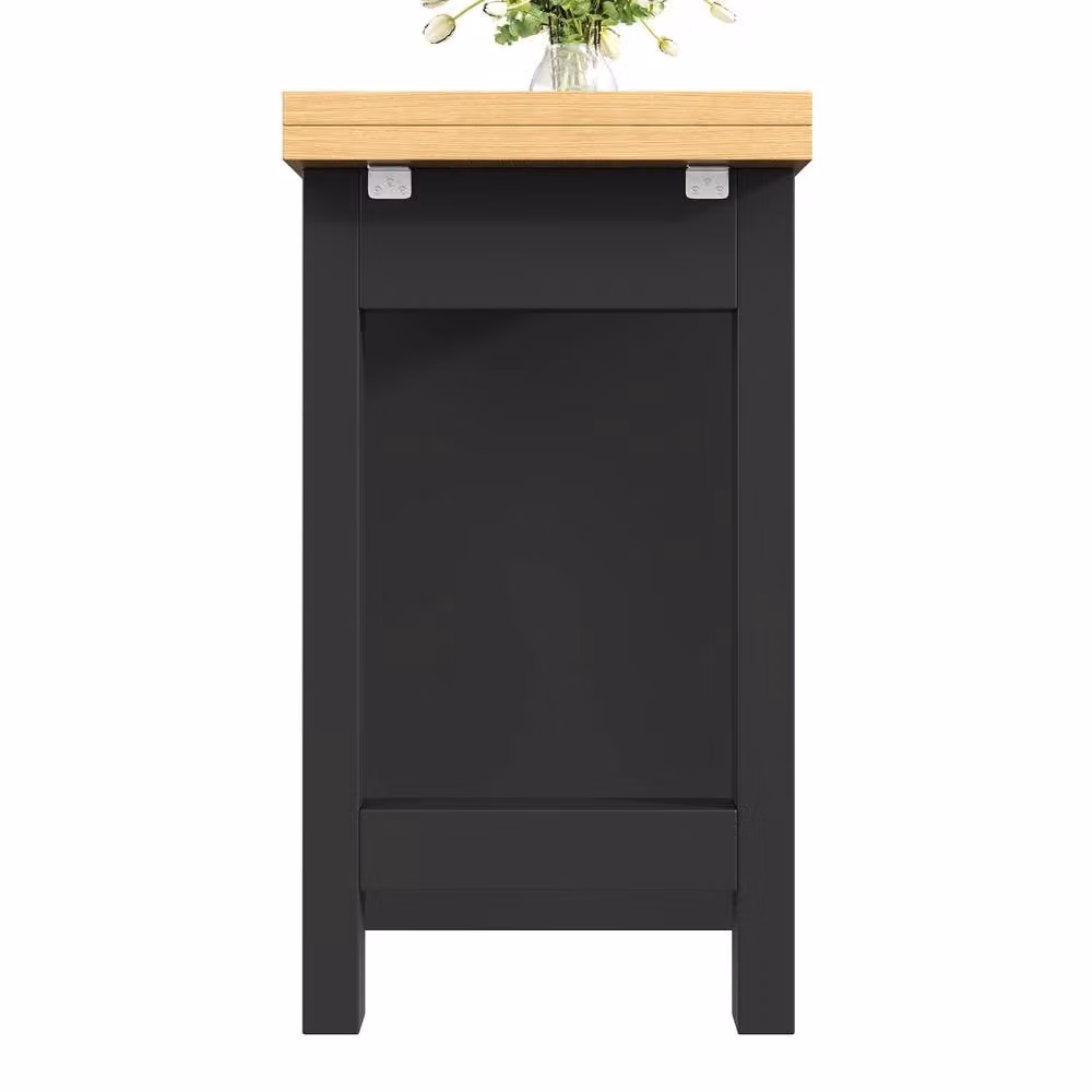 Rolipo Extendable LED Sideboard and Adjustable Dining Table with Storage in Black and White – 6