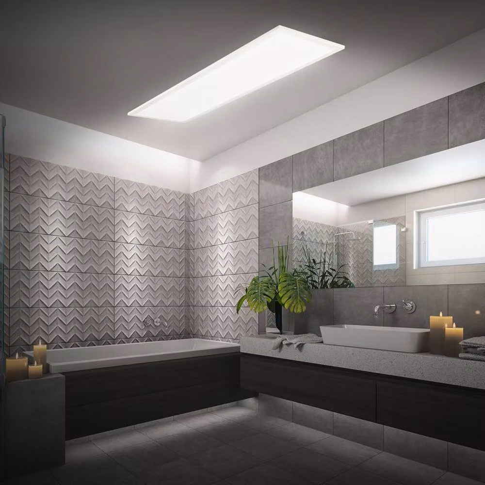 Briloner White LED Panel Bathroom Ceiling Light with Remote Control, Dimmable CCT, IP44 – 6