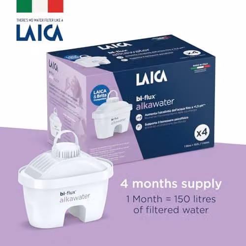 Laica bi-Flux Replacement Water Filter Cartridges, White, 4 Pack – 2
