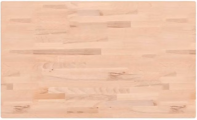 Berkfield Home Rectangular Solid Beech Wood Table Top in Light Tan, W: 100 cm, D: 60 cm, H: 1.5 cm