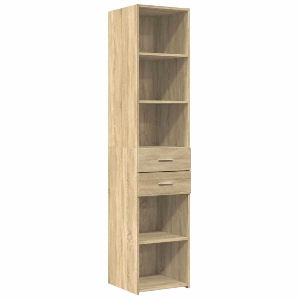 Berkfield Home Sonoma Oak Highboard in Tan, W: 40 cm, D: 42.5 cm, H: 185 cm