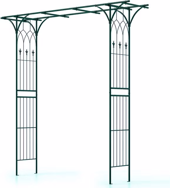 Gymax Metal Garden Arbor Archway for Climbing Plants in Green, Height: 205 cm – 1