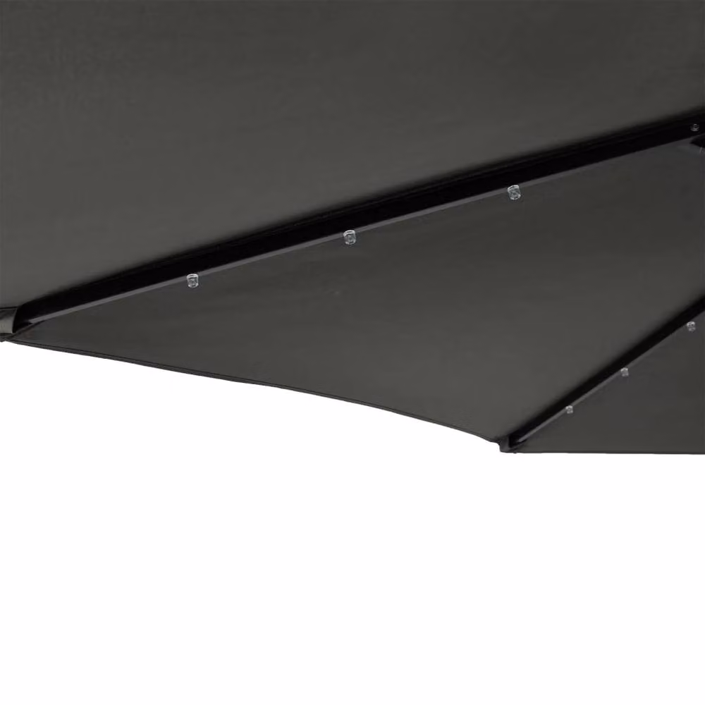 Berkfield Home Garden Parasol with LEDs and Steel Pole, Anthracite Grey, W/D/H: 225 x 225 x 212 cm – 5