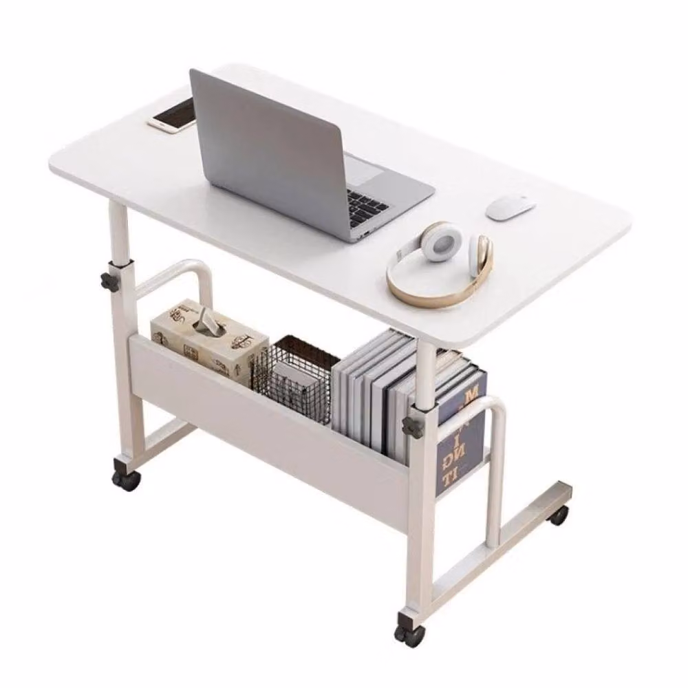 FLAVORA Mobile Hospital Tray Stand for Laptop Use in White – 3