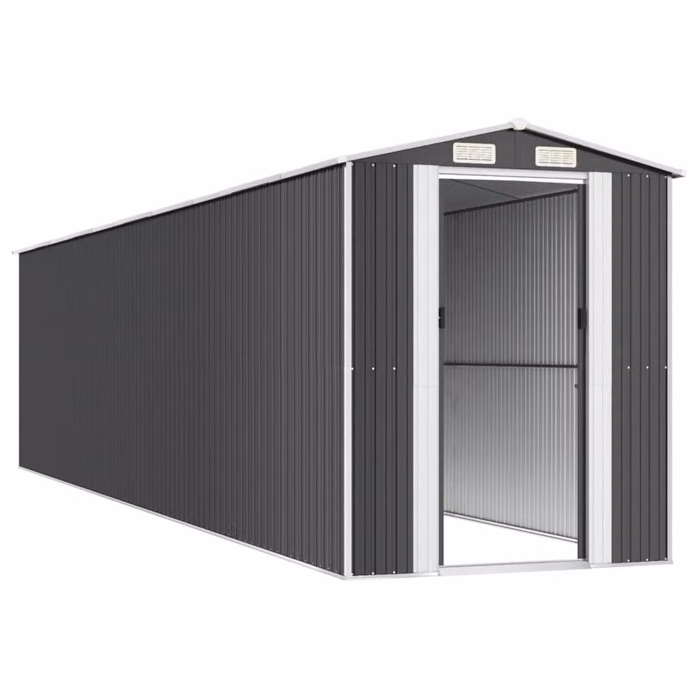 Berkfield Home Anthracite Garden Shed in Galvanised Steel, W/D/H: 192 x 855 x 223 cm – 4