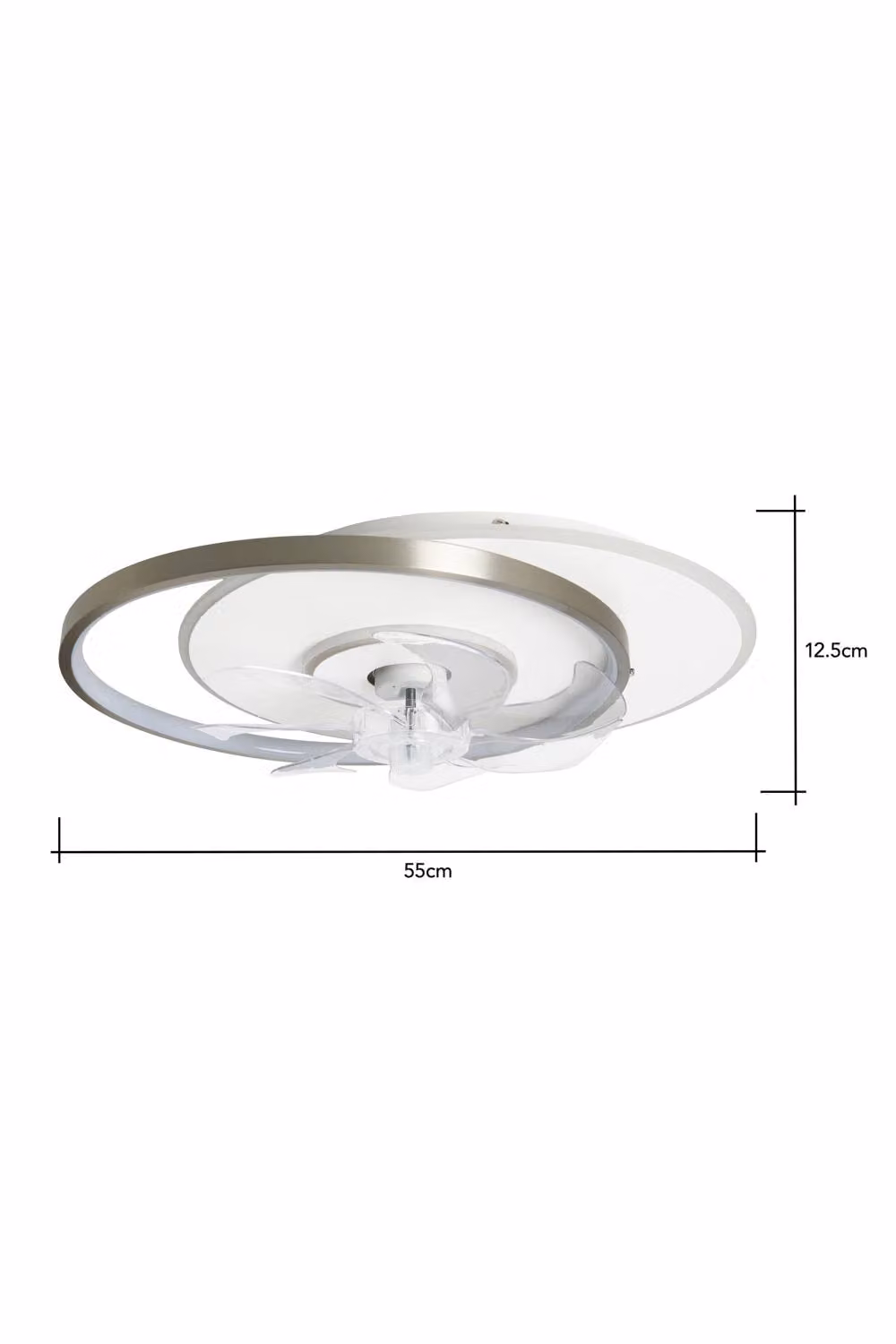 BHS Lighting Ingram LED Dimmable Ceiling Fan Light with Remote Control and Timer in Silver – 2