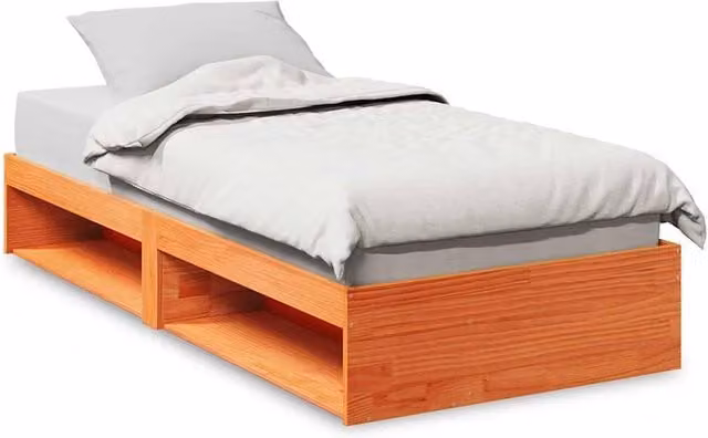 Berkfield Home Wax Brown Solid Wood Pine Day Bed without Mattress W/D/H: 75 x 190 cm – 1