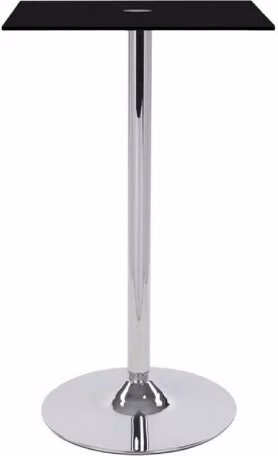 netfurniture Metropolitan Square Poseur Table with Black Glossy Glass Top