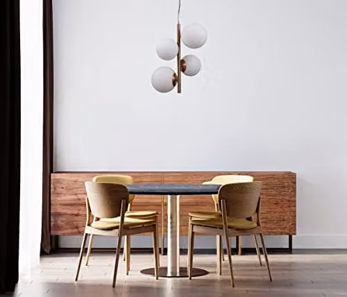Italux Riga Modern 2 Light Globe Pendant Ceiling Light in Silver or Gold/Brass with White Glass Spheres