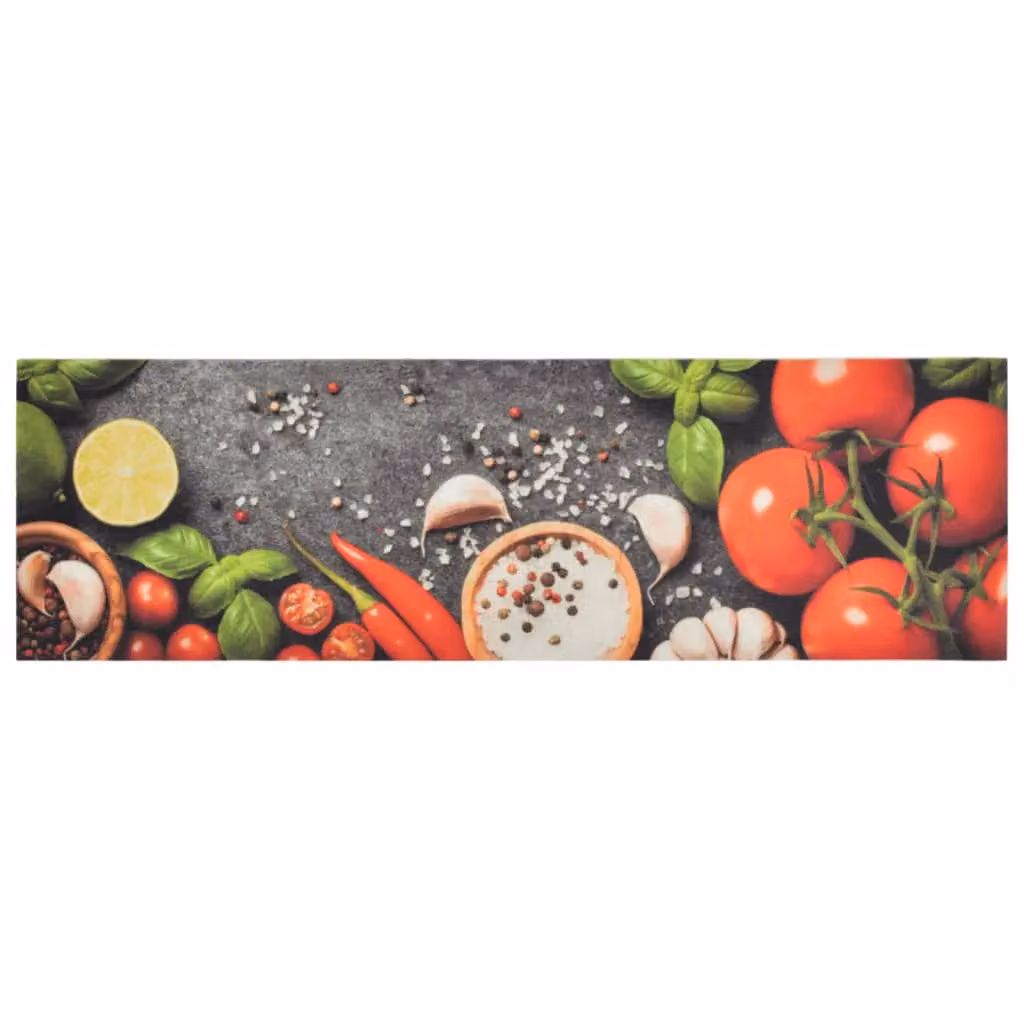 Berkfield Home Washable Vegetables Kitchen Rug, Multicolour, W: 45 cm, L: 150 cm – 2