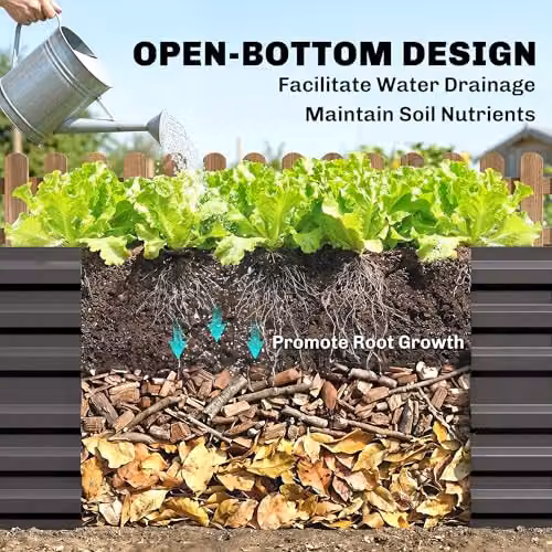 Outsunny Galvanised Steel Raised Bed for Vegetable and Ornamental Gardens, Grey, W: 180 cm, D: 90 cm, H: 59 cm – 4