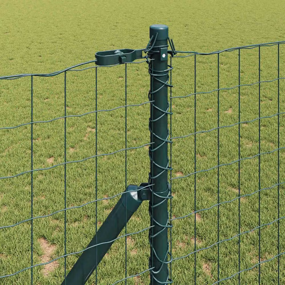 Berkfield Home Green Euro Fence with 7 Posts, Galvanised Steel, W: 10 m, H: 1 m – 2