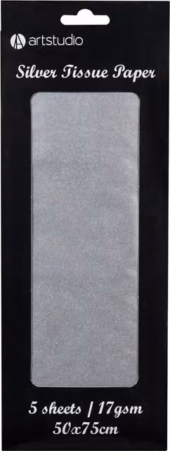 Art Studio Silver Plain Tissue Paper