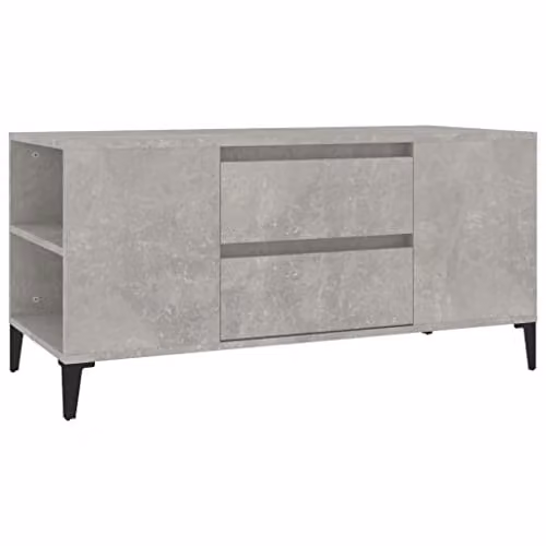 vidaXL Modern Industrial Style TV Cabinet in Concrete Grey, MDF
