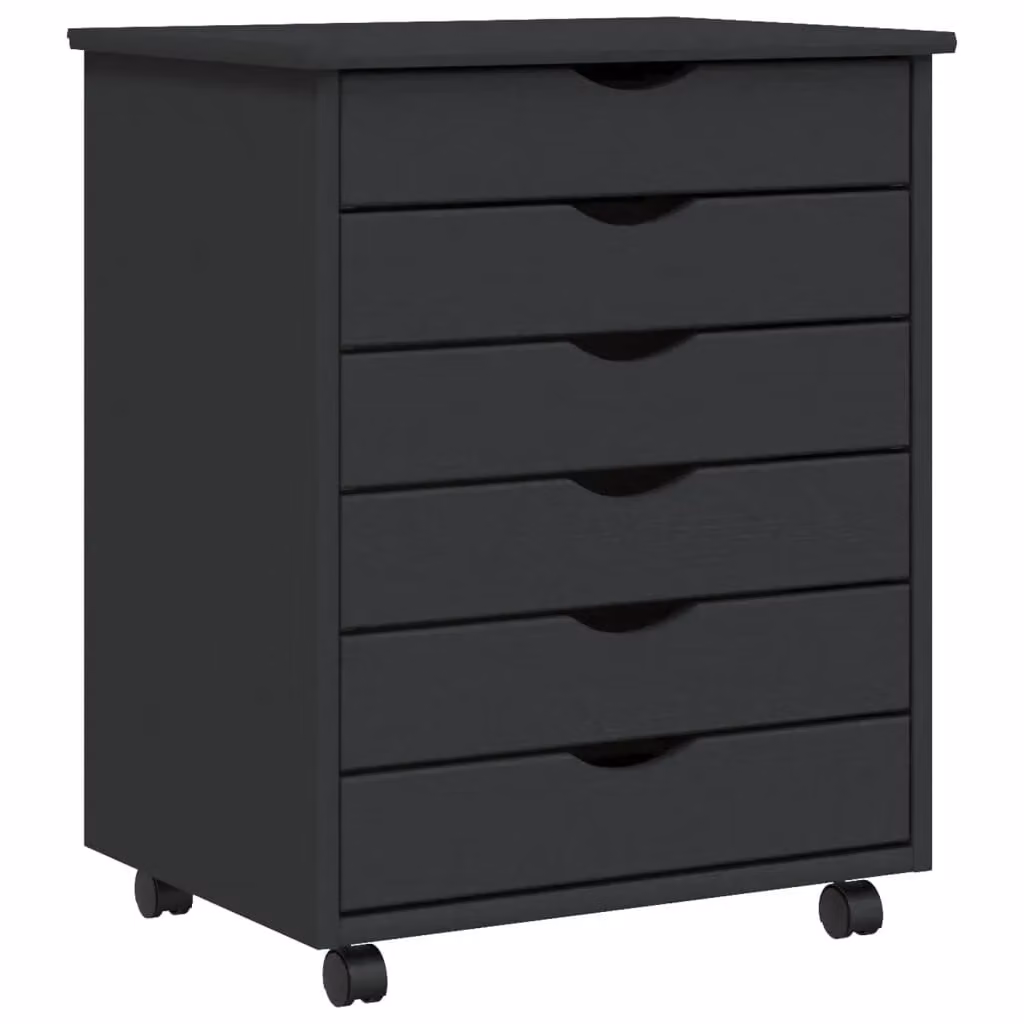 Berkfield Home Rolling Cabinet with Drawers in Moss Grey Solid Pine Wood – 2