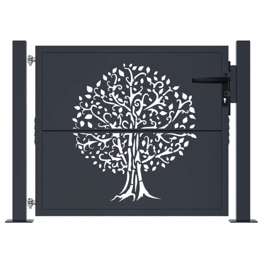 Berkfield Home Steel Garden Gate in Anthracite Grey, W: 80 cm, H: 105 cm – 3