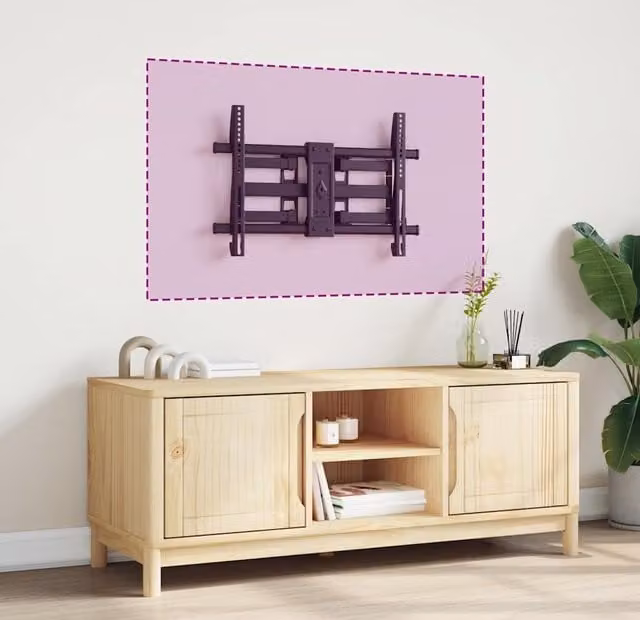 Berkfield Home Black Steel Wall Mounted TV Mount for 37-80 Inch Screens, Max VESA 600x400 mm, 40kg Capacity – 1