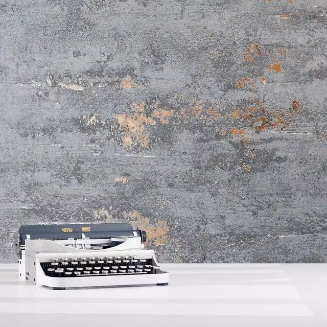 Grandeco Abstract Industrial Exposed Concrete Wallpaper in Grey