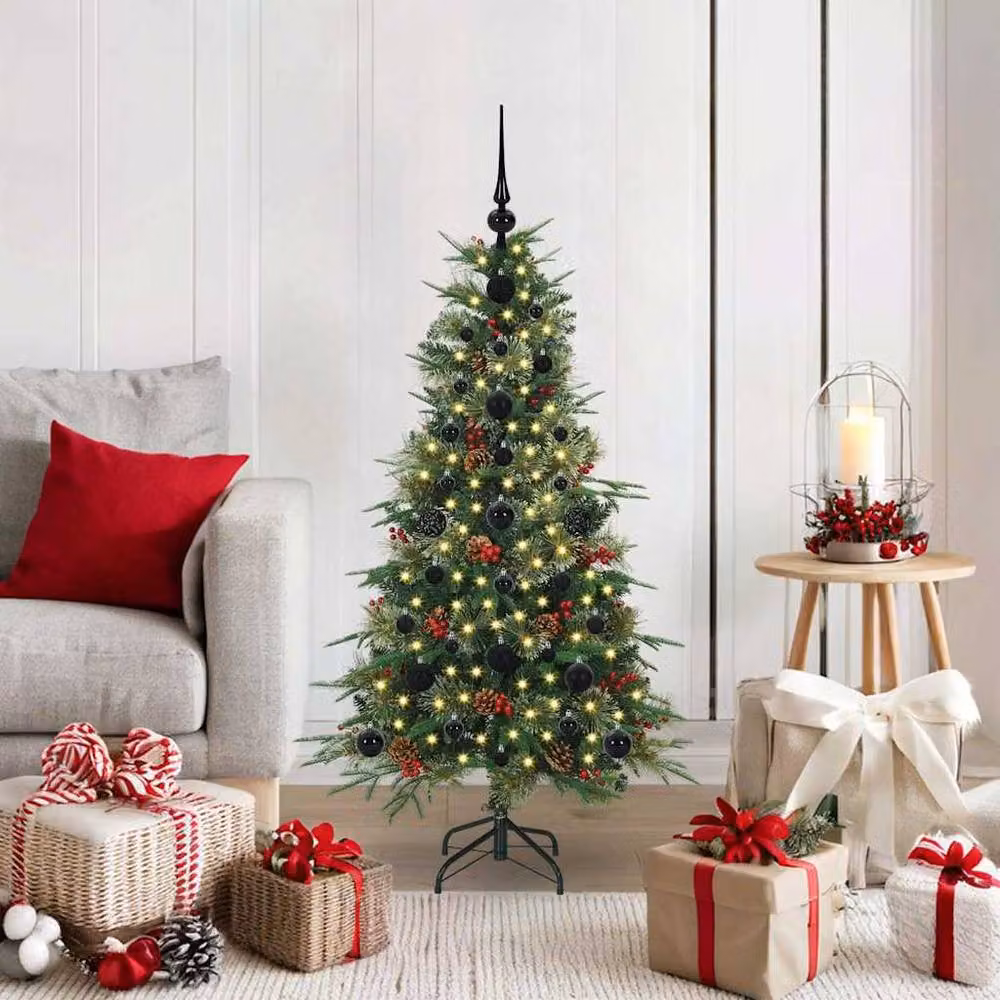 Berkfield Home Elegant Green Artificial Hinged Tabletop Christmas Tree, Height: 120 cm – 2