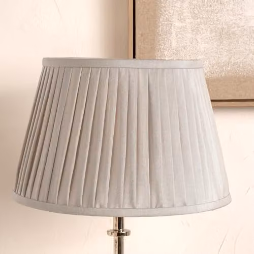 Pacific Lifestyle Empire Pleat Cotton Lampshade in Taupe, Diameter: 35 cm