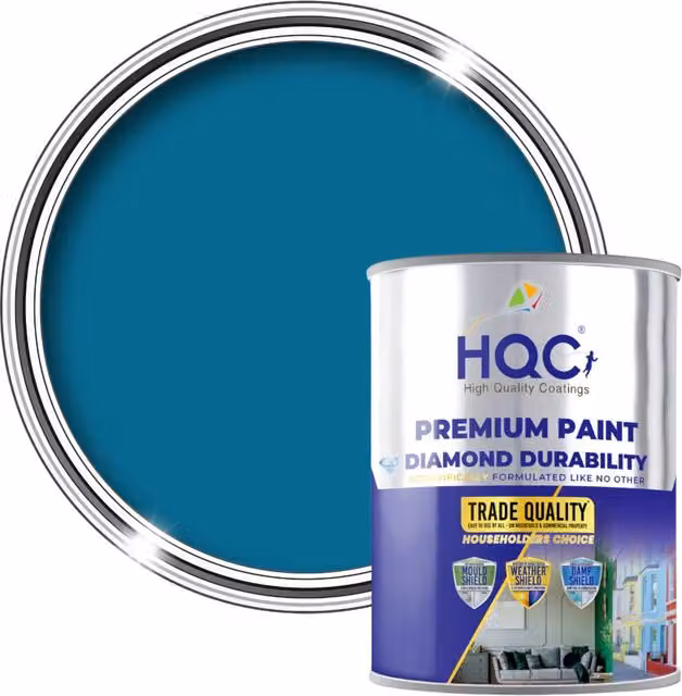 HQC Paints Vinyl Matt Emulsion Interior Wall Paint, Blue, 5 l