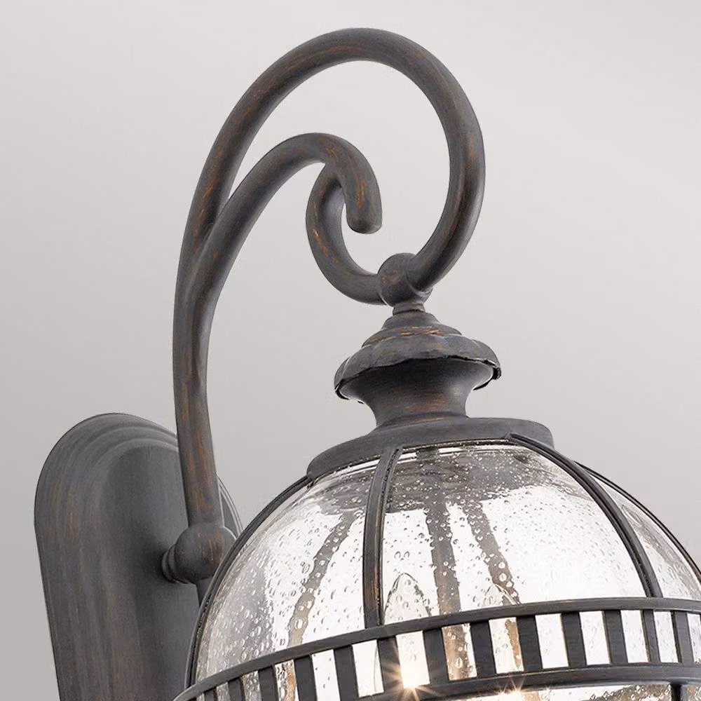 Netlighting Halleron 2 Light Outdoor Globe Wall Lantern in Grey with Glass and Metal Finish, IP44, E14 – 2