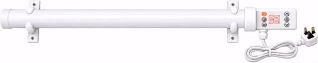 MYLEK 180W White Wall Mounted Infrared Tubular Heater with Digital Timer and Frost Protection