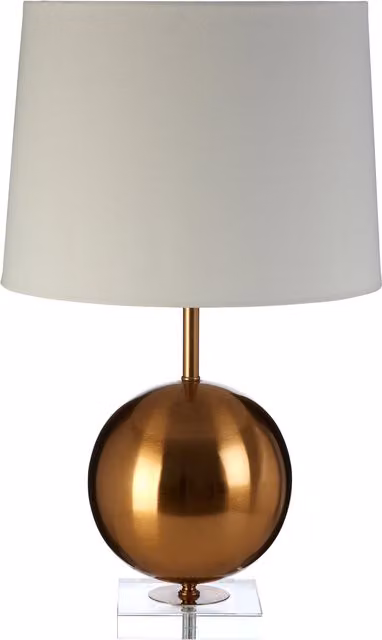 Fifty Five South Orsina Gold Sphere Table Lamp with Crystal Glass Base and White Fabric Shade