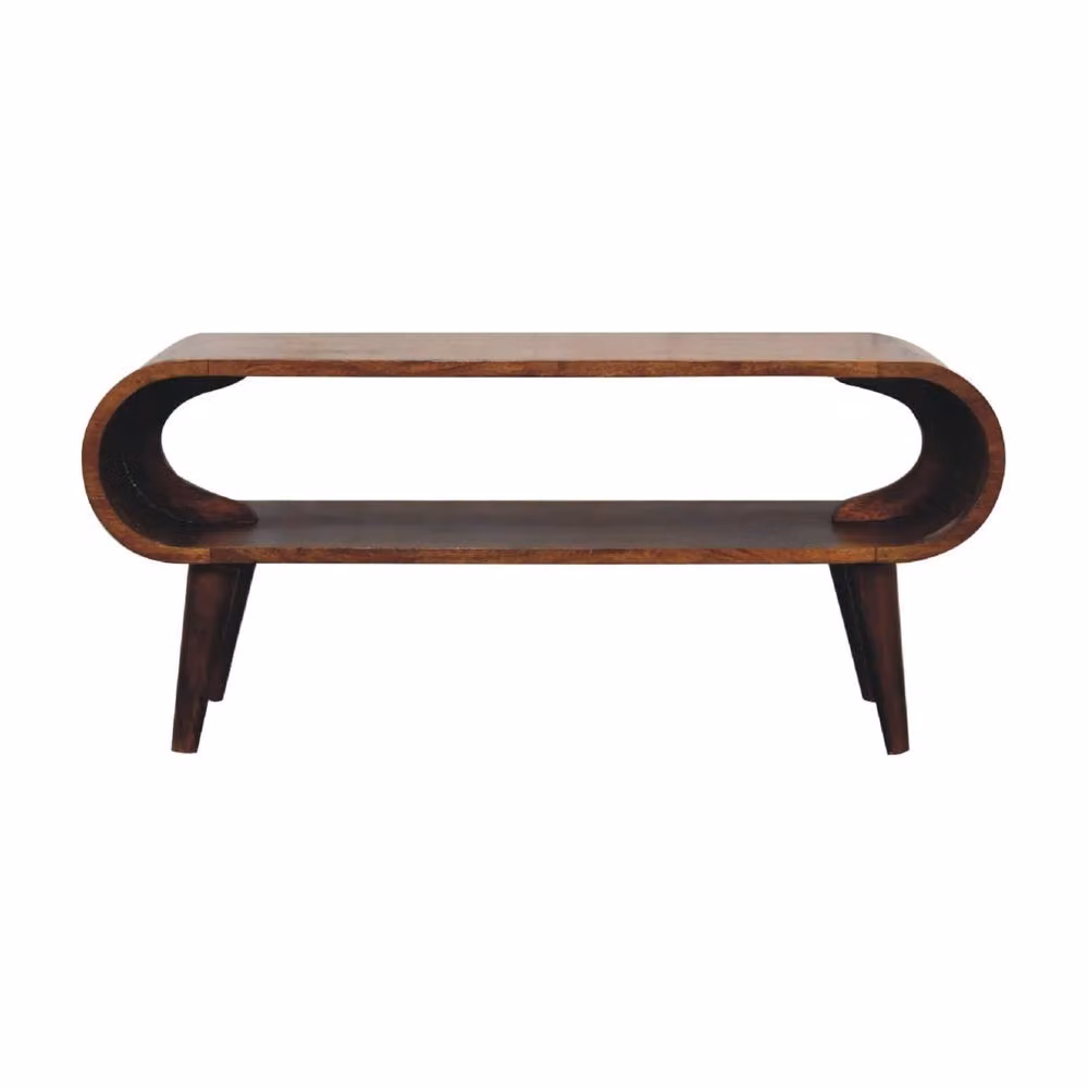 Wyld Haus Porquerolles Nordic Mango Wood Low Coffee Table in Brown, W/D/H: 90.0 x 40.0 x 35.0 cm – 2