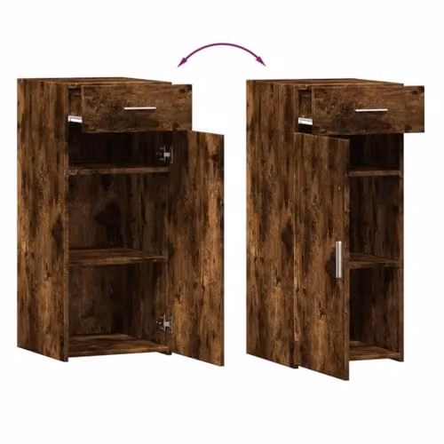 vidaXL Modern Sideboard in Smoked Oak, Brown Engineered Wood, W/D/H: 40.0 x 42.5 x 93.0 cm – 4