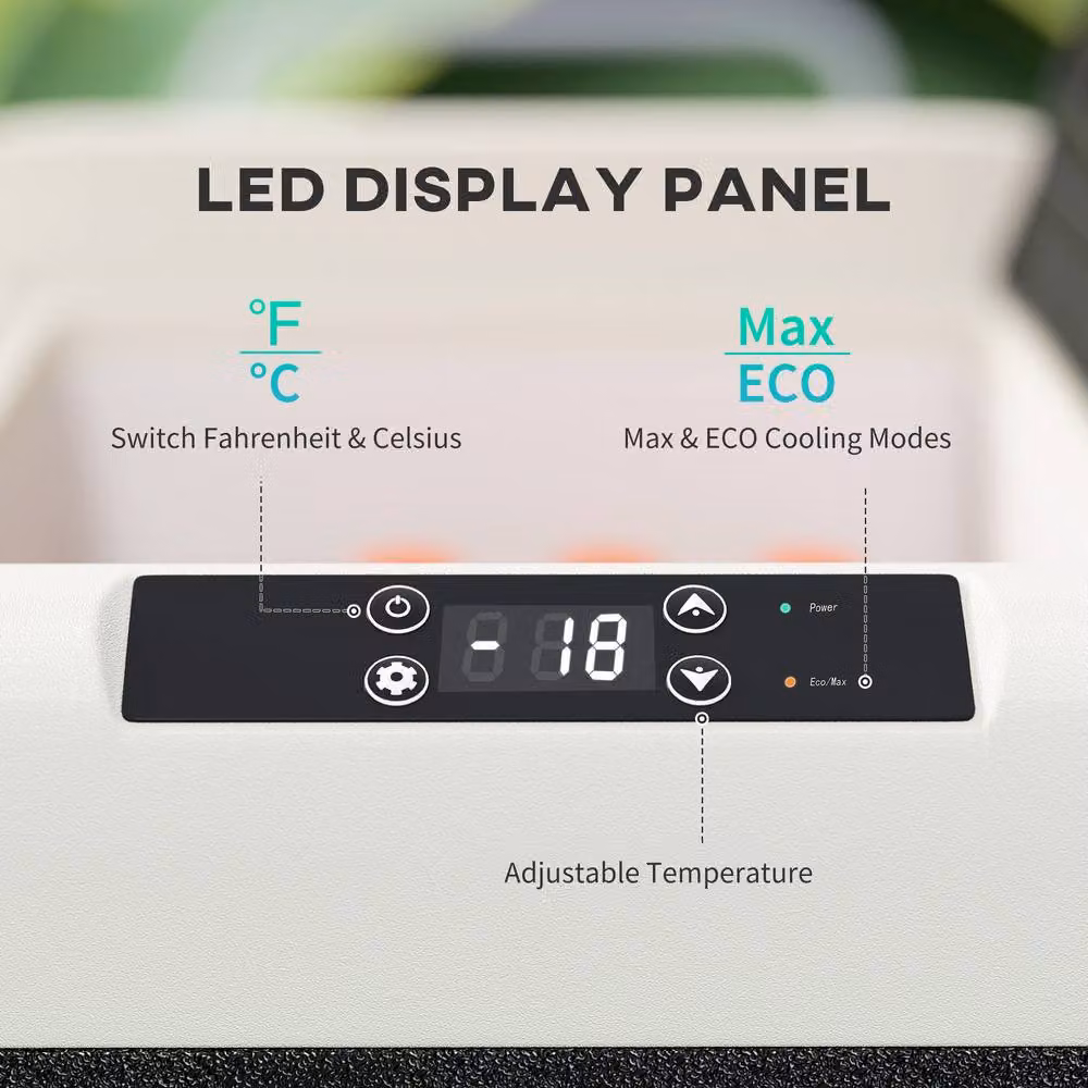 STILVORA 50L Portable Car Fridge Freezer with LED Panel, Black – 2