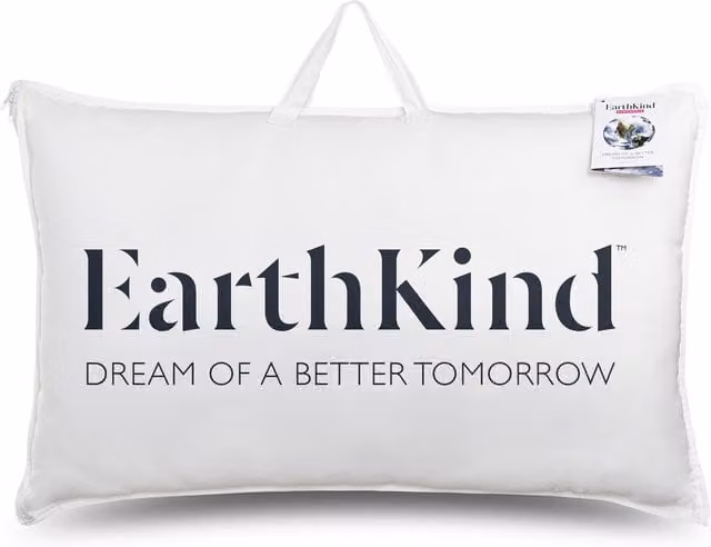EarthKind White Rectangular Hollow Fibre Synthetic Pillow, Pack of 2