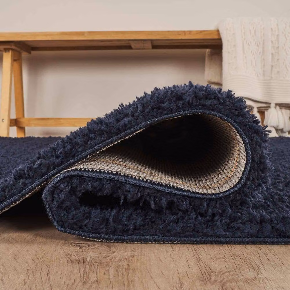 Desire Rugs Ainsley Modern Plain Shaggy Area Rug in Blue, W: 160 cm, D: 230 cm – 3