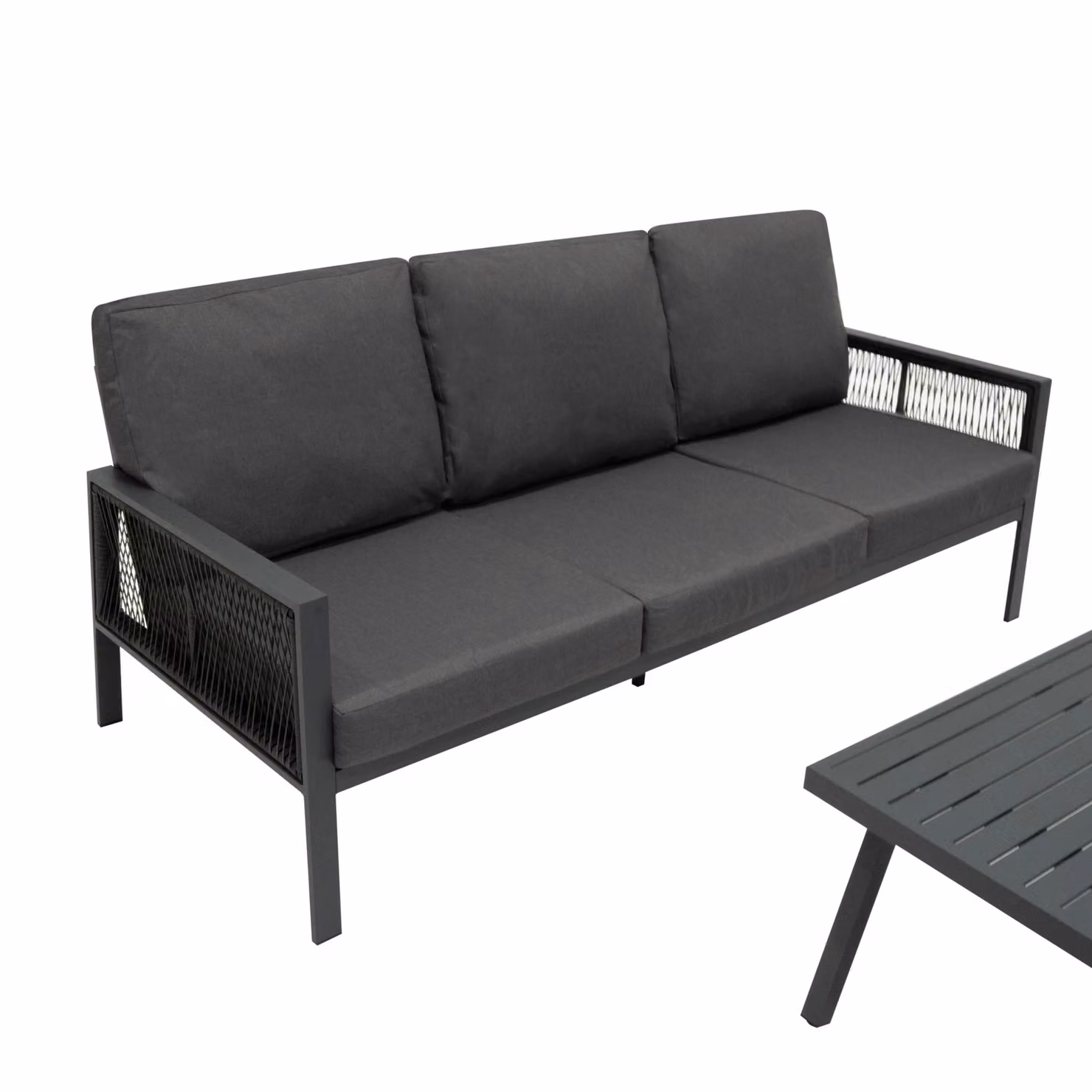 Monstershop 4 Piece Aluminium Sofa Set in Matt Anthracite Grey – 6