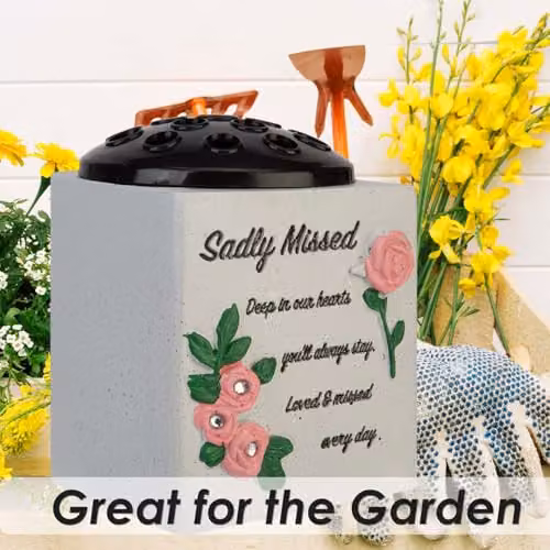 VFM e-Store Memorial Ornament Flower Pot, Grey, W: 14 cm, D: 13.5 cm – 4