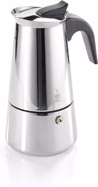 Gefu EMILIO Modern Espresso Maker for Induction and Gas Hobs, 4 Cups, Silver
