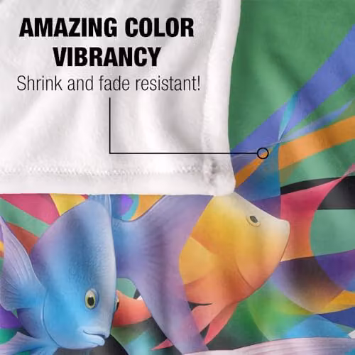 JQ Licensing Royce Mcclure Angel Fish Kiss Super Soft Silky Touch Fleece Throw Blanket, Multicolour, W: 91 cm, D: 147 cm – 4