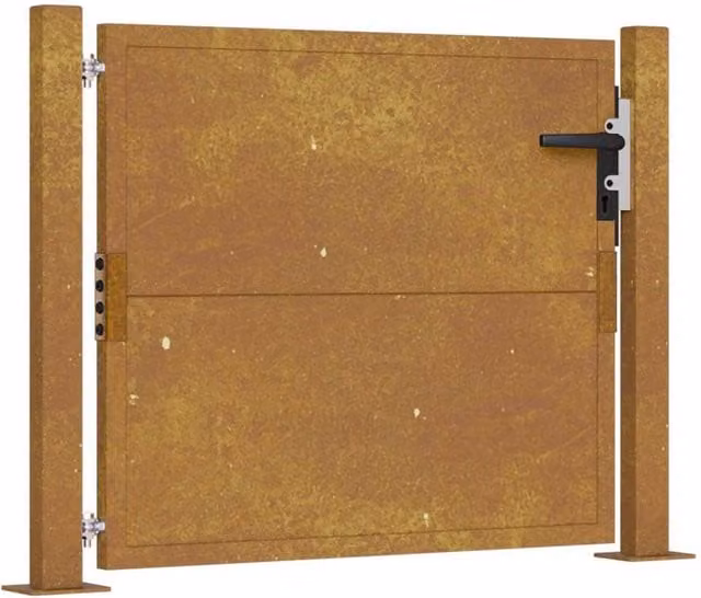 Berkfield Home Corten Steel Garden Gate in Brown, W: 105 cm, H: 80 cm – 1