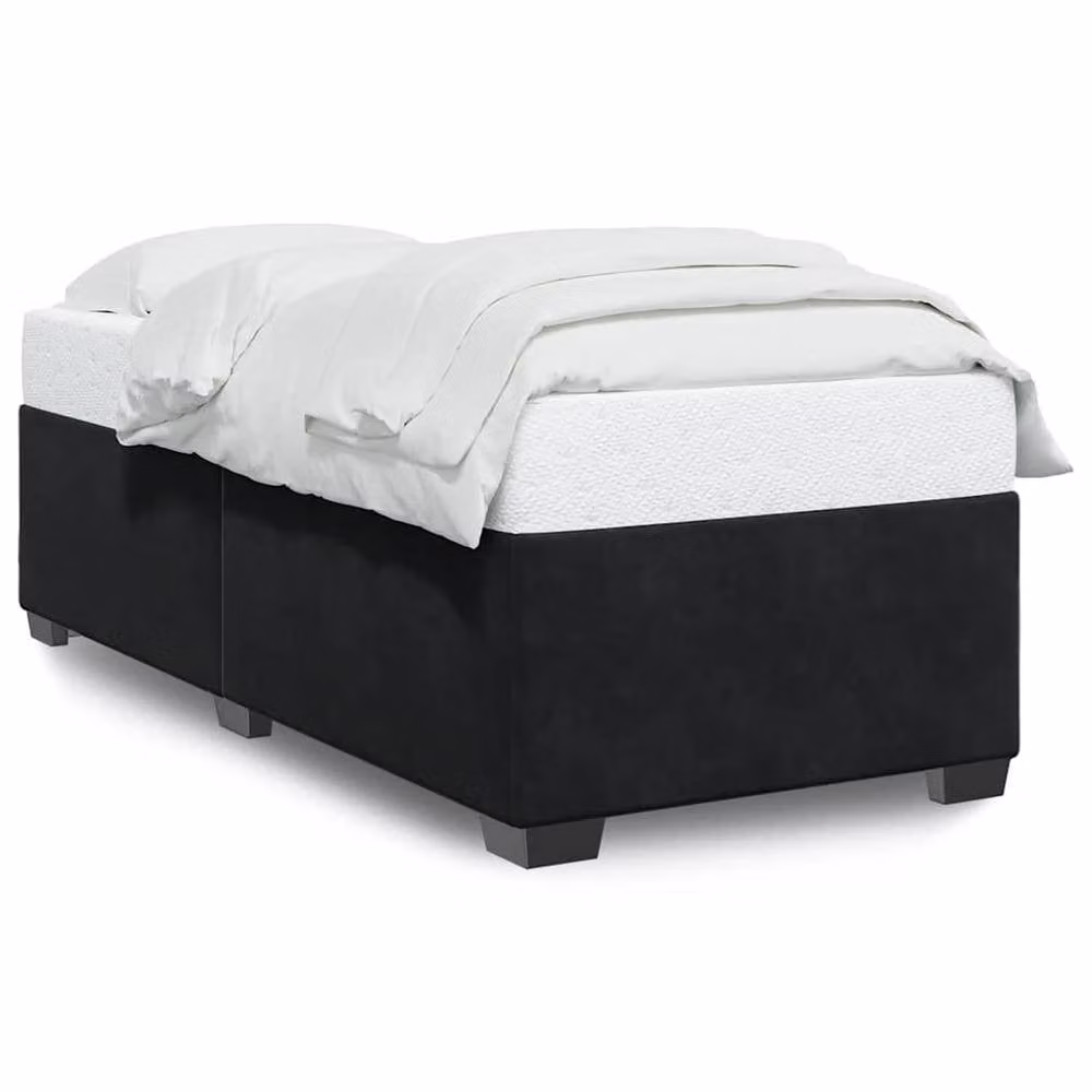Berkfield Home Single Upholstered Velvet Bed Frame in Black – 2