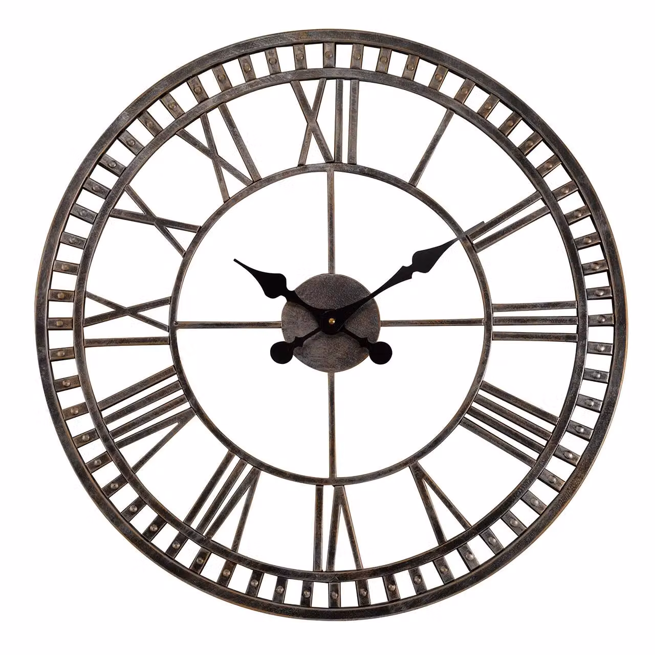 mysmartbuy Buxton Skeleton Metal Quartz Wall Clock in Silver, Diameter: 60 cm – 3