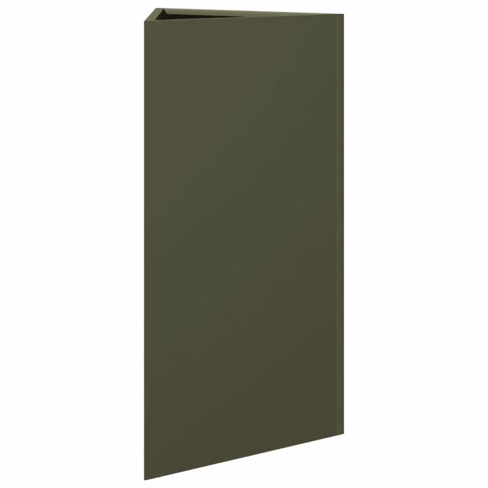 Berkfield Home Triangular Steel Garden Planter Tub, Green, W: 40 cm, D: 34.5 cm, H: 70 cm – 3