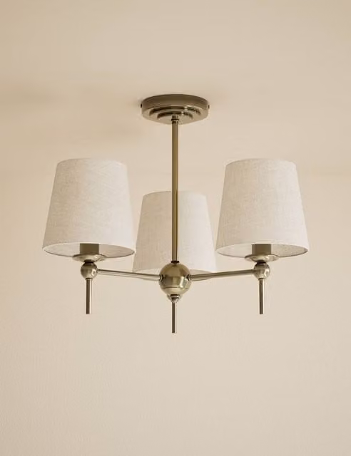 M&S Blair Flush Ceiling Light in Gold/Brass
